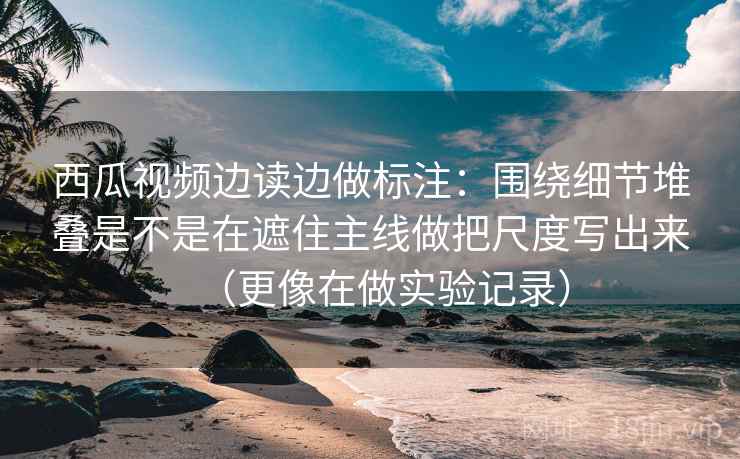 西瓜视频边读边做标注：围绕细节堆叠是不是在遮住主线做把尺度写出来（更像在做实验记录）